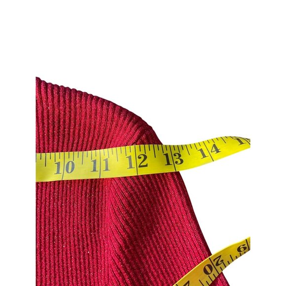 Free People Women Red Sweater Mini Dress M Holiday Glam Quiet Luxury Winter Chic - Picture 7 of 11